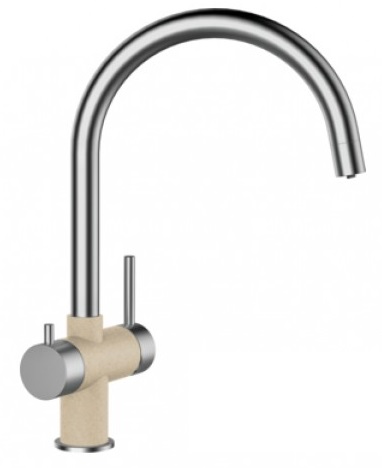 Кухонный смеситель Schock Ares Moonstone-22 хром/лунный камень (56100022)