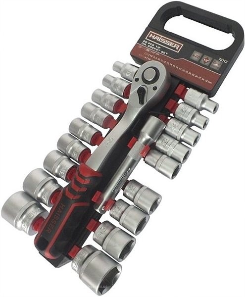 Набор насадок торцевых с трещоткой Haisser 1/2" 20 шт (75585)
