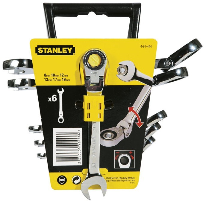 Набор ключей комбинированных Stanley MaxiDrive Plus с трещоткой М8-19 мм 6 шт (4-91-444)