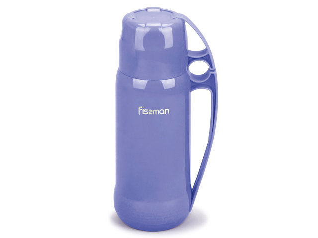 Термос Fissman 0.6 л Фиолетовый пластиковый корпус со стеклянной колбой (VA-7932.600)