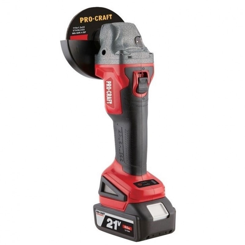 Болгарка аккумуляторная Procraft PWA-216 21V 6.0 Ah бесщеточная
