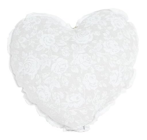 Подушка декоративная Прованс Сердце White Rose 28х28 см Белая с мережкой (.003706)