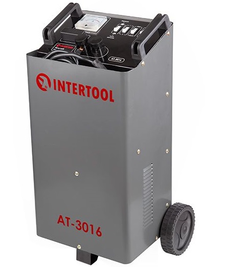 Пуско-зарядное Intertool 230 В, 1200 Вт, 12/24 В, зарядка 50/75 А, пуск 300 А, 20-600 Ач (AT-3016)