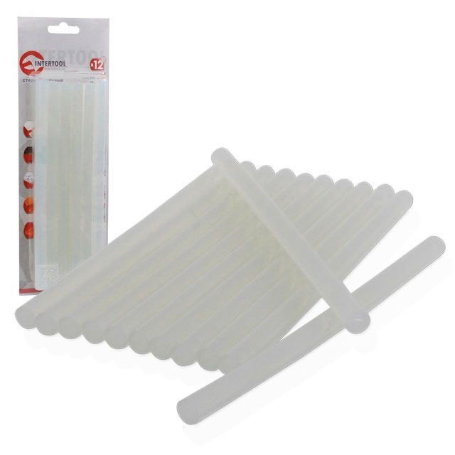 Комплект прозрачных клеевых стержней Intertool 11.2мм*200мм 12шт (RT-1020)