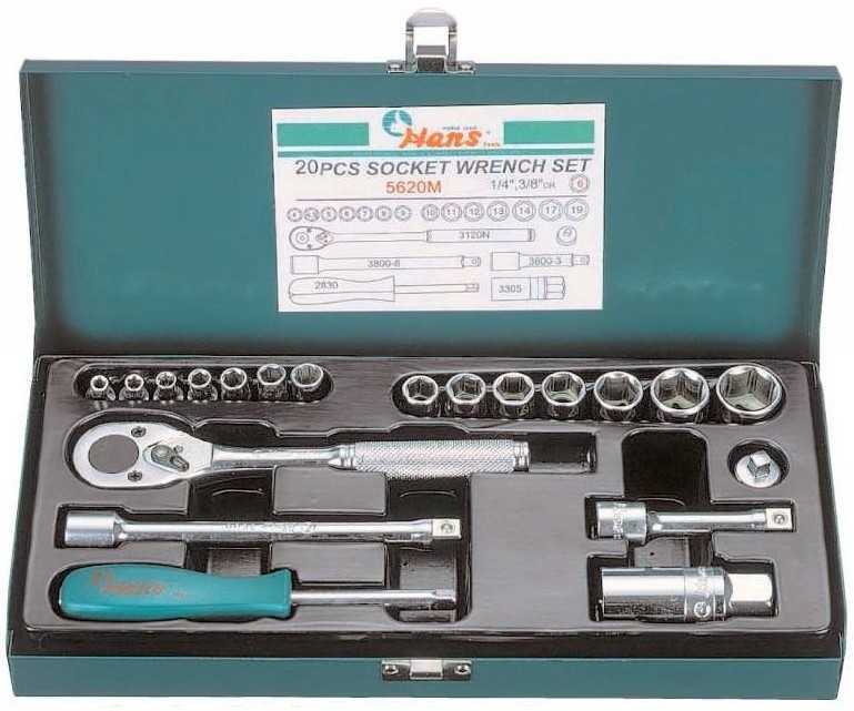 Набор торцевых головок Hans 1/4" и 3/8" 20 предметов (5620M)
