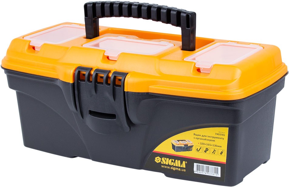 Ящик для инструмента Sigma с органайзером 320×165×136 мм (7403781)