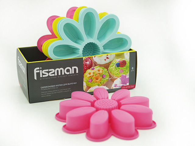 Форма для выпечки "Ромашка" 27x5 см (силикон) (6 шт. В промо-коробке)