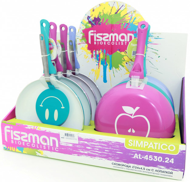 Сковорода FISSMAN SIMPATICO 24 см с лопаткой (AL-4530.24)