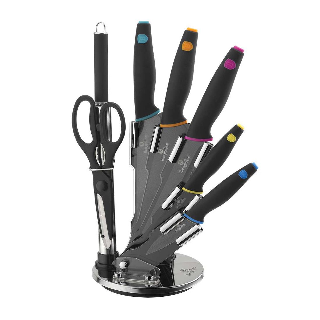 Набор ножей Berlinger Haus Diamond Collection 8 предметов алмазное покрытие (BH-2258)