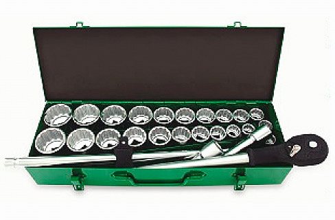 Набор инструмента Toptul метр. + дюйм 3/4" 26ед. 12 граней (GCAD2608)