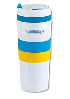 Термокружка Grunhelm 380 мл GTC401 голубой/желтый (75555)