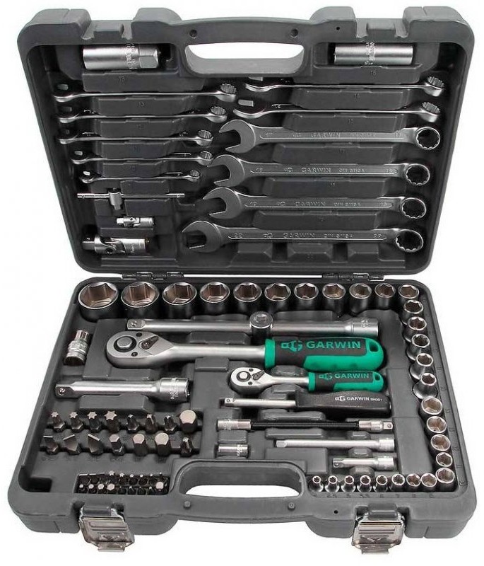 Набор ручных инструментов Garwin 1/4" и 1/2" 6 граней 89 предметов (641045)