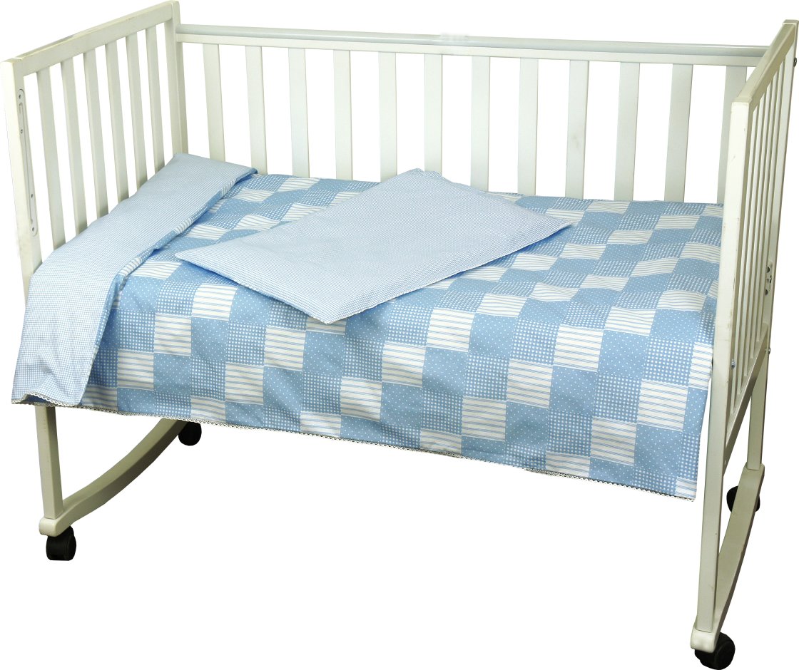 Комплект постельного белья Руно Клетка 60х120 см 3шт Детский Голубой (932Клітинка_блакитний)