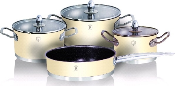 Набор посуды Berlinger Haus Stainless Steel Metallic Cream Passion Collection 7 предметов (BH-1320)