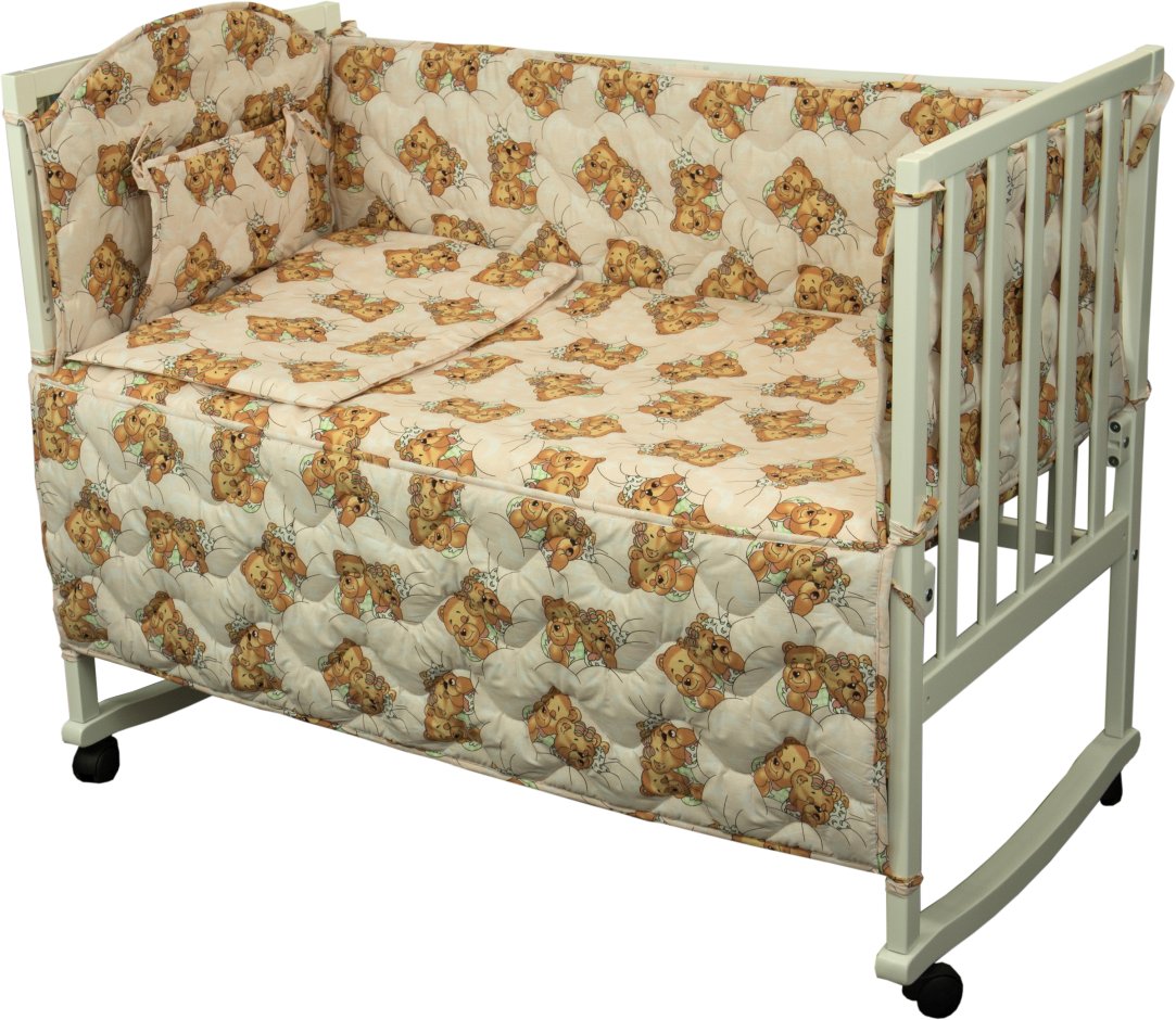 Комплект постельного белья Руно 60х120 см 4шт Детский Розовый Мишки спят (977У_(Рожевий) ведмедики с