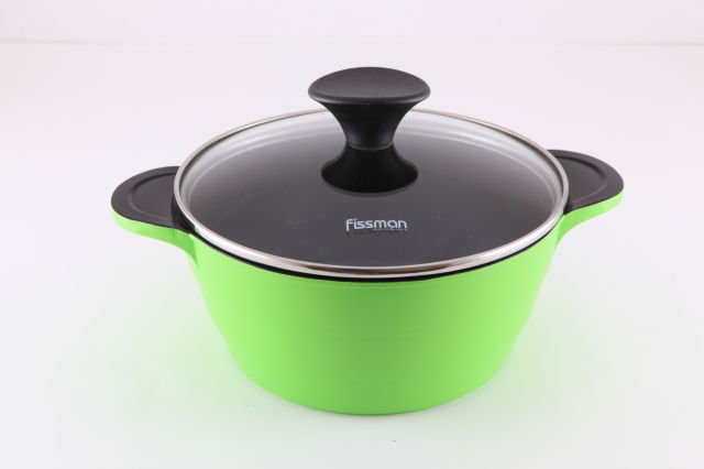 Кастрюля Fissman Rainbow 20 см/2.3 л со стеклянной крышкой (AL-4595.20)