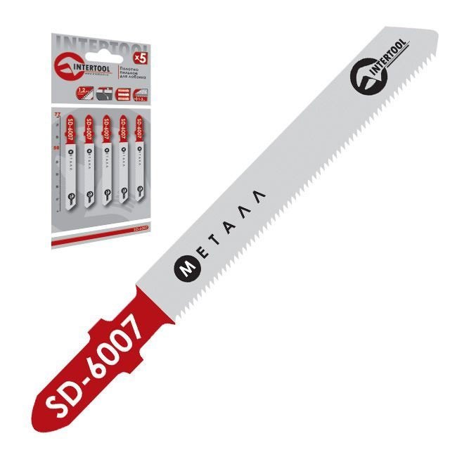 Полотно пильное Intertool для лобзика 50мм, зубья 1.2мм по металлу (SD-6007)