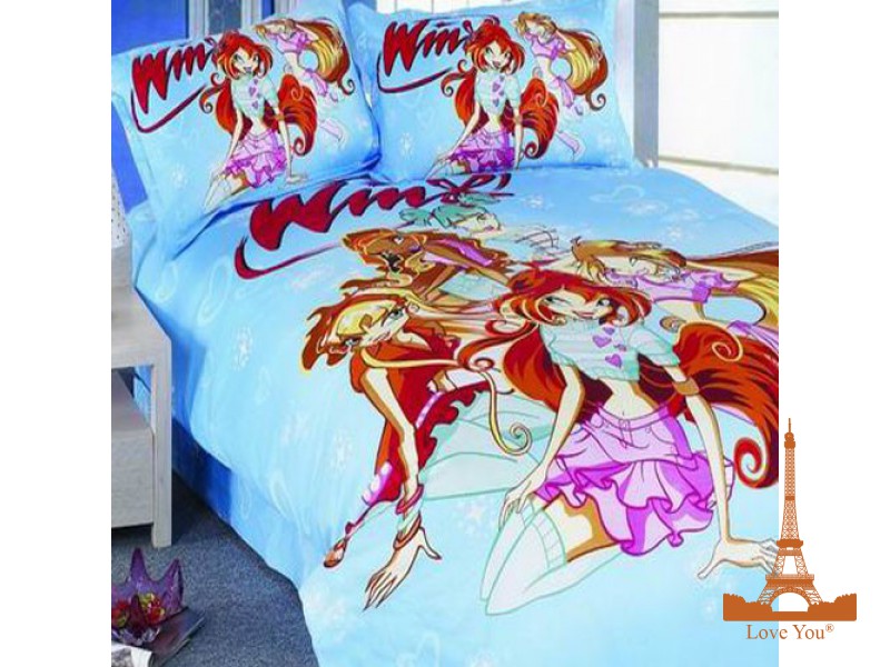 Комплект постельного белья Love you 150х220 см 4шт Детский Голубой (TD 182)