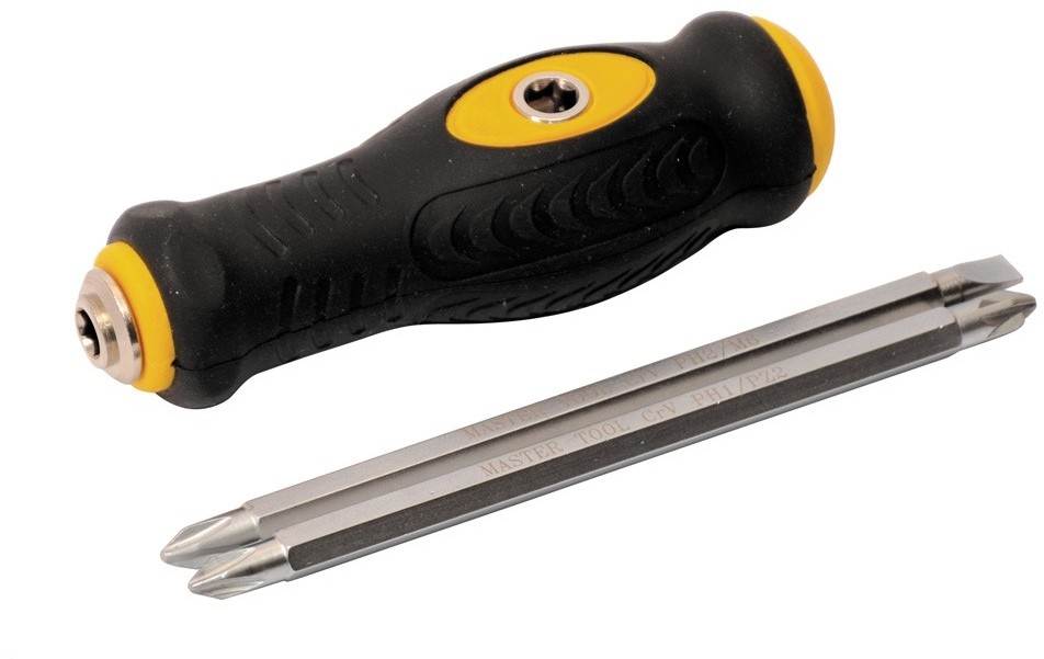 Отвертка с Т-образной ручкой Mastertool насадка 130 мм PH1-PZ2 / PH2-SL6 (40-0140)