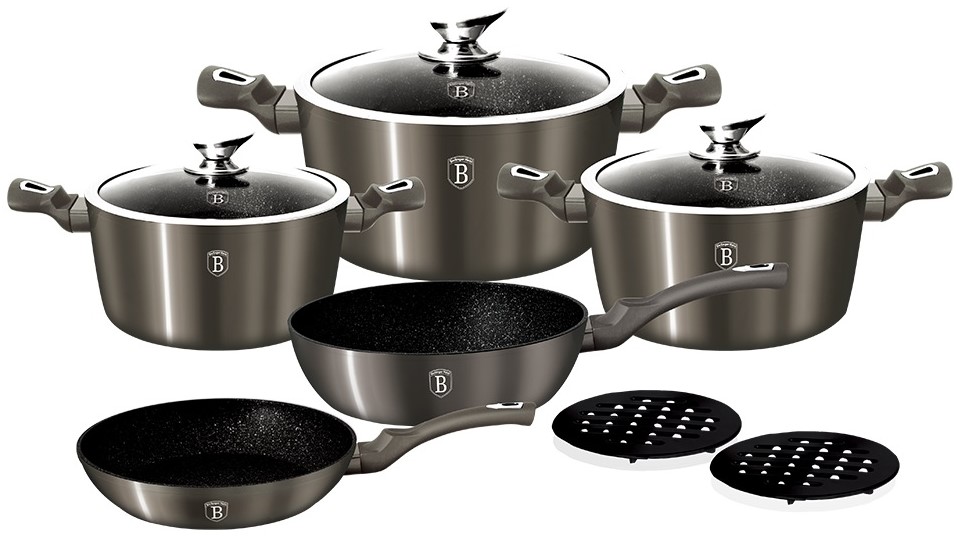 Набор посуды Berlinger Haus Carbon Metallic Line 10 предметов (BH-1219)