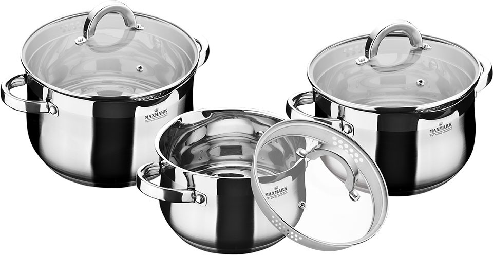 Набор кастрюль Maxmark 6 предметов (MK-BL6506A)