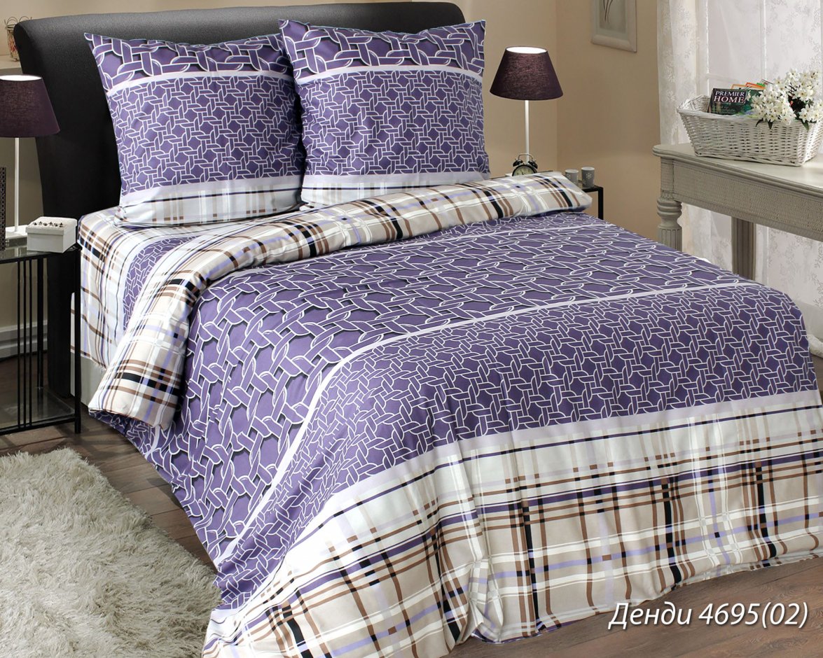 Комплект постельного белья Руно Денди 200х220 см 4шт Двуспальный Фиолетовый (655.114БК_4695 Денді)