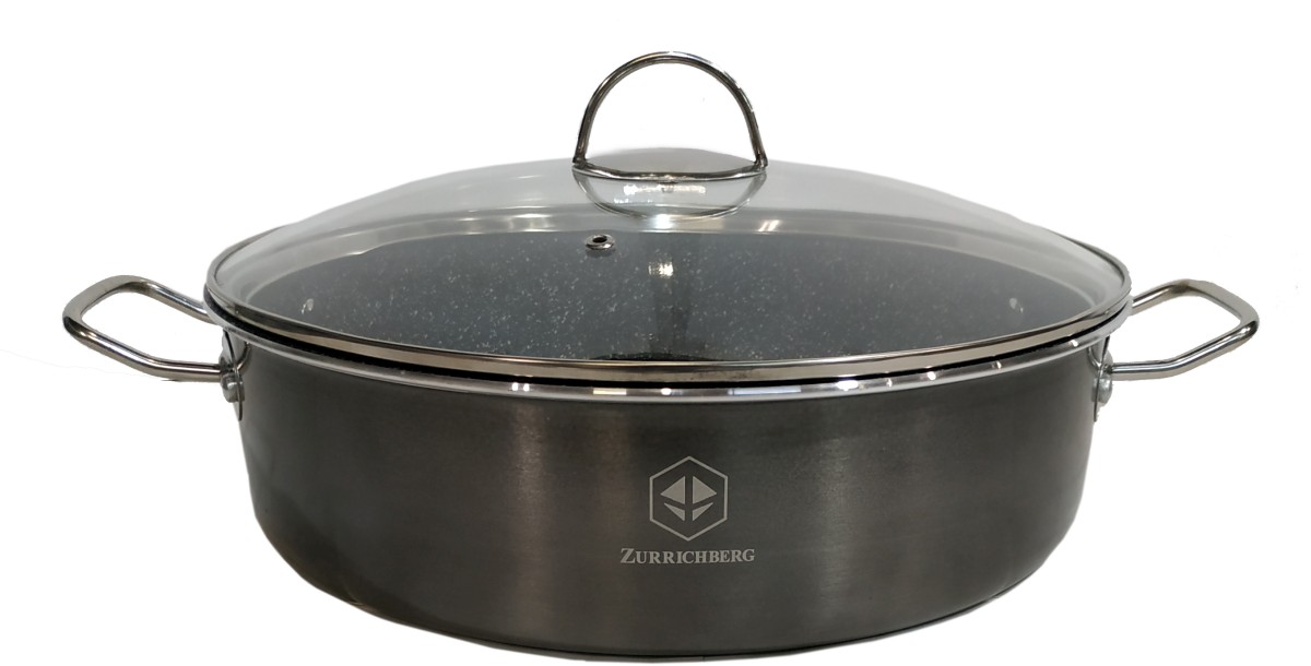Сотейник Zurrichberg 40 х 9.5 см 11.9 л с мраморным покрытием (ZBP-7123 Gray)