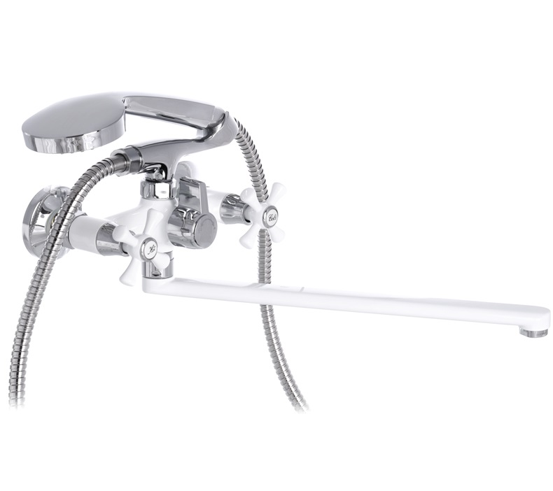 Смеситель для ванны MIXXUS OMEGA 140 WHITE (MI2768)