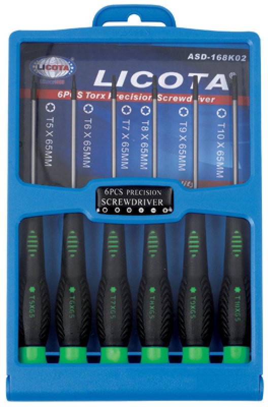 Набор отверток Licota Torx для точной механики 6 предметов (ASD-168K02)