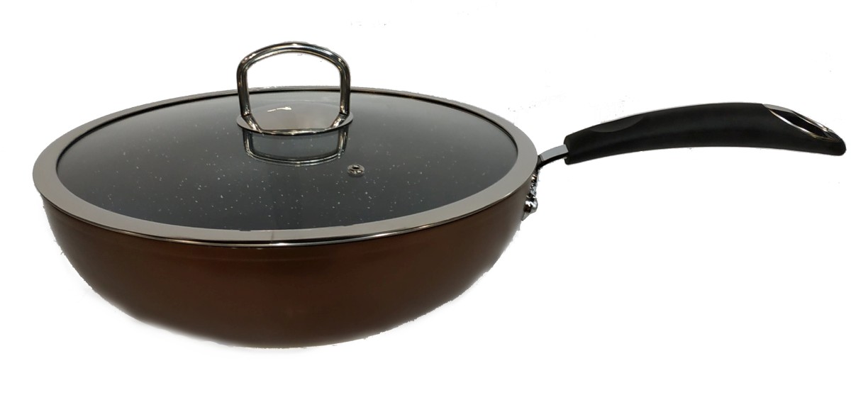 Сковорода-вок Zurrichberg 32 х 9 см с мраморным покрытием (ZBP-7084 Burgundy)