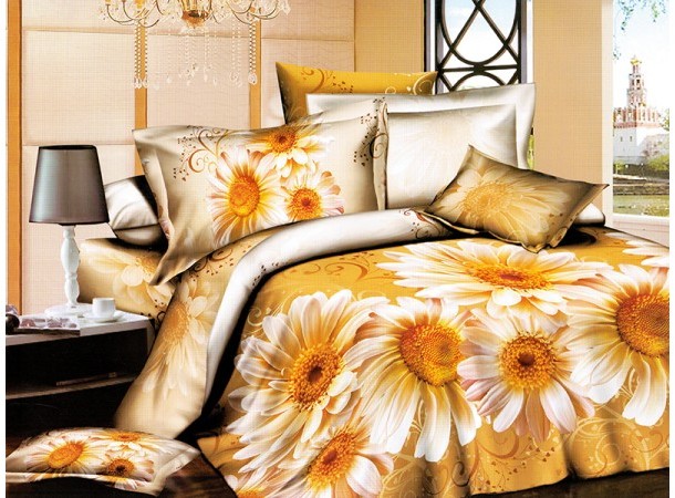 Постельное белье Leleka-Textile Полисатин 200х220 Желтое Евро