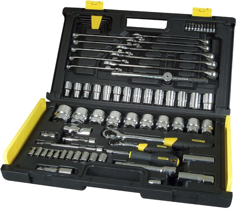 Набор головок торцевых Stanley 1/4", 1/2" с инструментами, 75 шт (1-94-660)