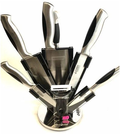 Набор ножей Benson на подставке 9 предметов (BN-407)