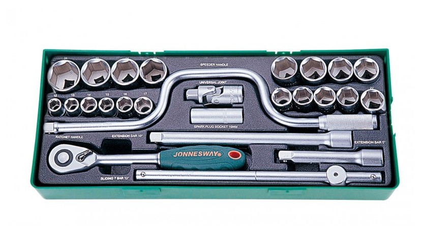 Набор торцевых головок Jonnesway 1/2"DR 12-34 мм 24 шт (S04H4726S)