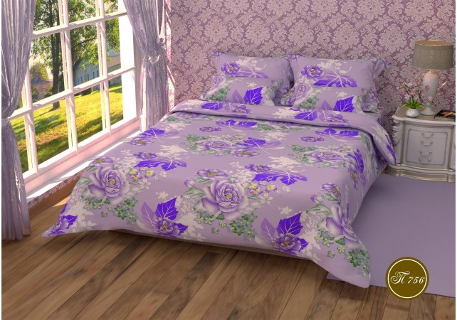 Постельное белье Leleka-Textile Полиэстер 200х220 Сиреневое Евро