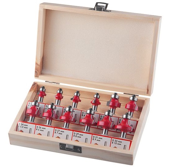 Набор фрез Intertool калевочных, 12шт (HT-0077)