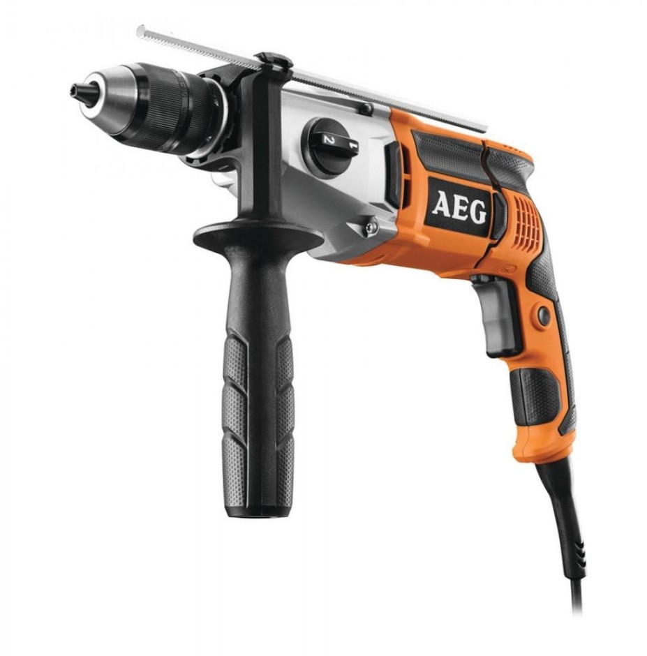 Дрель ударная AEG 1100 Вт, самозажимной патрон 13 мм + кейс (SB2E1100RV)