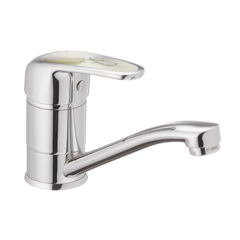 Смеситель для раковины Haiba MAGIC 004 с серой ручкой (излив 15 см) (HB0665)