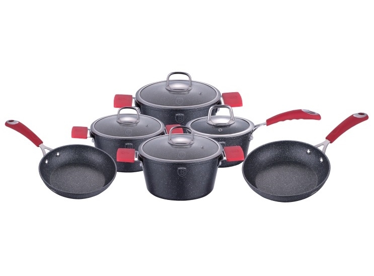 Набор посуды Berlinger Haus Black Stone Touch Line 10 предметов (BH-1169)
