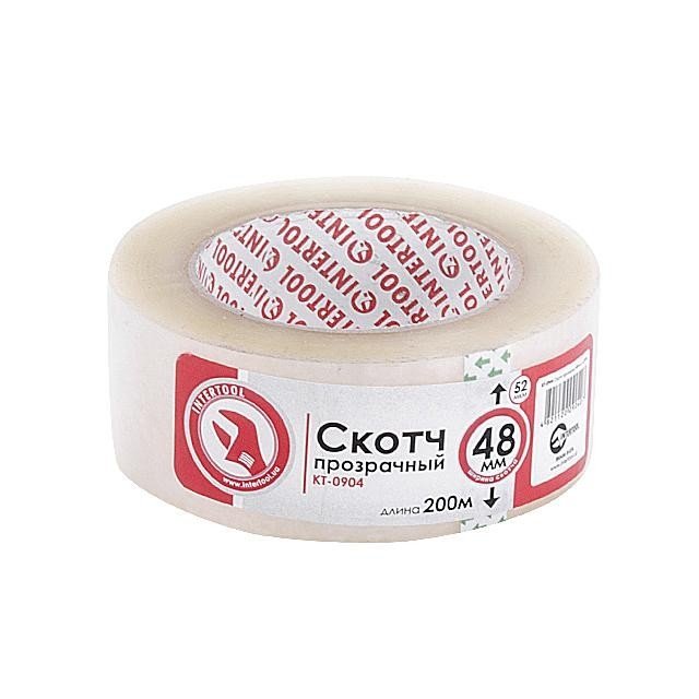 Скотч прозрачный Intertool 48мм*200м*52мкм (KT-0904)