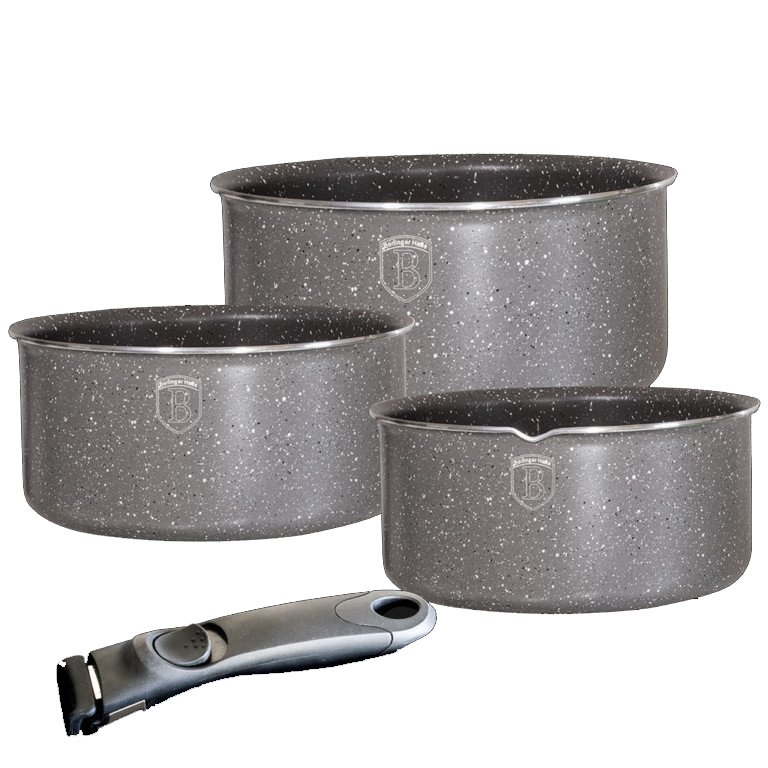 Набор ковшей Berlinger Haus Click it gray 4 предмета съемная ручка (BH-1481)