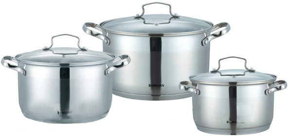 Набор кастрюль из нержавеющей стали Bohmann 6 предметов (BH 1906)