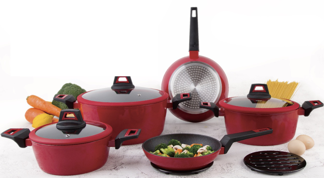 Набор посуды из литого алюминия Zurrichberg 10 предметов с мраморным покрытием (ZB-2059)