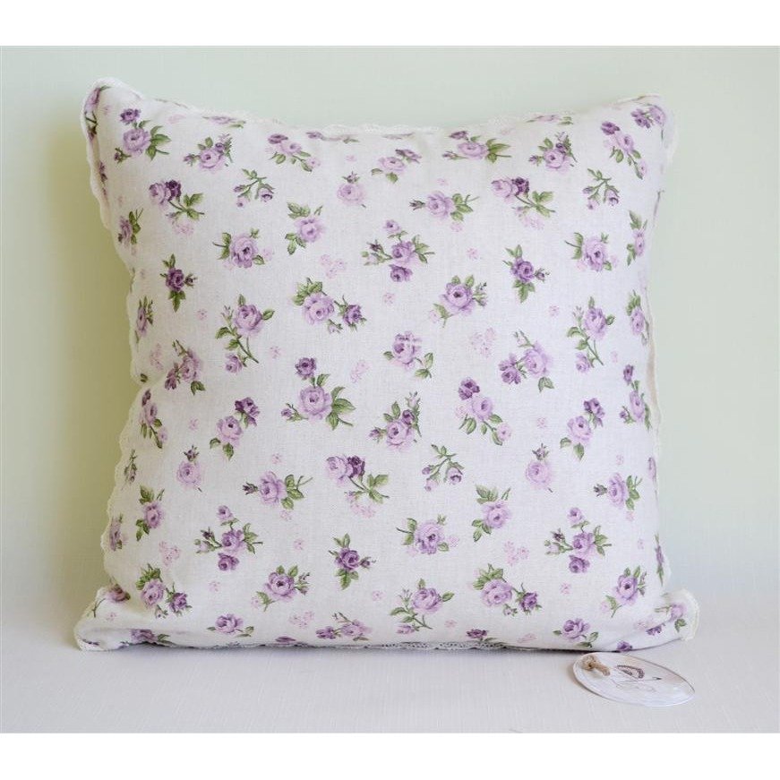 Наволочка декоративная Прованс Lilac Rose с кружевом 40х40 см (.003684)