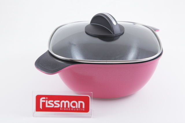 Кастрюля Fissman Diablo 24x10 см/4 л со стеклянной крышкой (AL-4687.24)