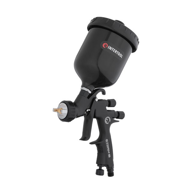 Краскопульт пневматический Intertool HVLP BLACK M-DIAMOND профи 1.4мм 600 мл STORM (PT-0164)