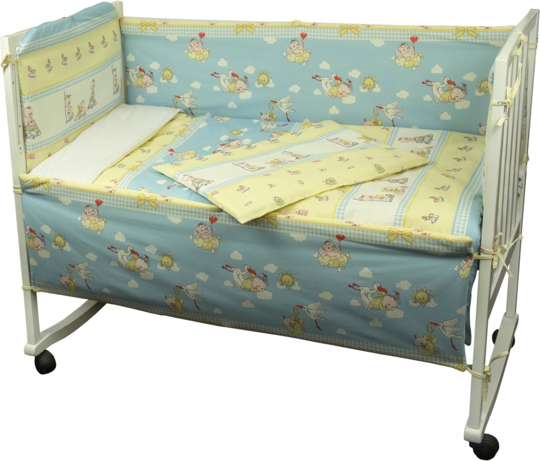Комплект постельного белья Руно Журавлик 60х120 см 7шт Детский Голубой (977Журавлик )