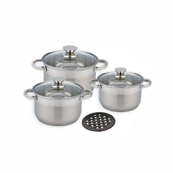 Набор кастрюль из нержавеющей стали Benson 7 предметов (BN-240)