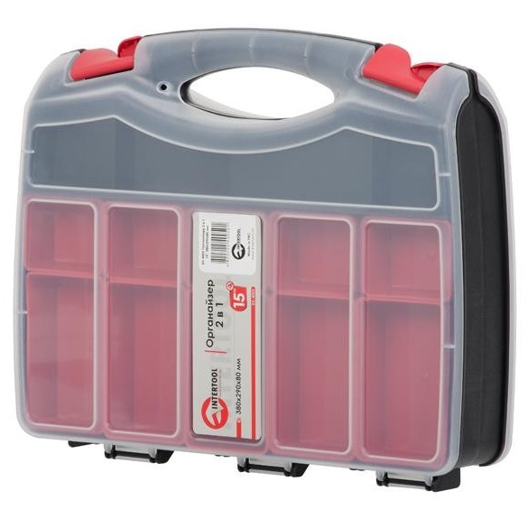 Органайзер пластиковый Intertool 15" 2в1 380x290x80 мм (BX-4005)