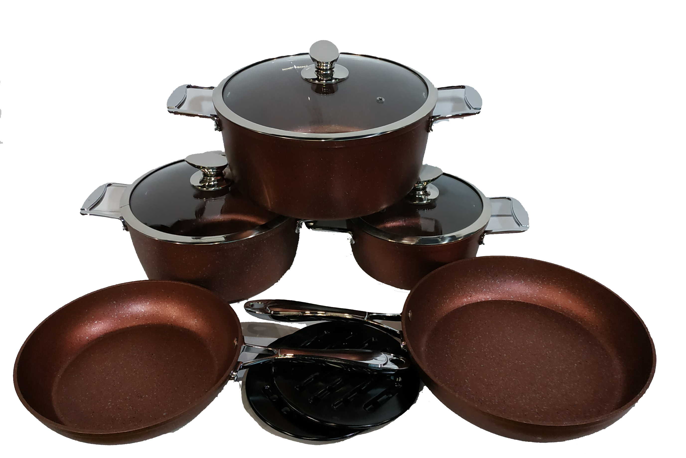 Набор посуды с мраморным покрытием Zurrichberg 10 предметов (ZBP-7130 Red)